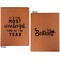 Christmas Quotes and Sayings Cognac Leatherette Portfolios with Notepad - Small - Double Sided- Apvl
