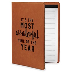 Christmas Quotes and Sayings Leatherette Portfolio with Notepad - Small - Double Sided (Personalized)