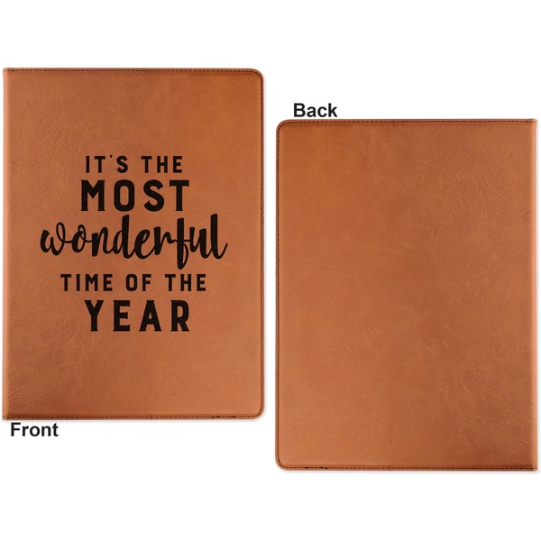 Christmas Quotes and Sayings Cognac Leatherette Portfolios with Notepad - Small - Single Sided- Apvl