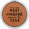 Christmas Quotes and Sayings Cognac Leatherette Round Coasters w/ Silver Edge - Single