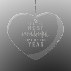 Christmas Quotes and Sayings Engraved Glass Ornament - Heart