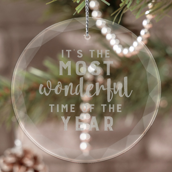 Custom Christmas Quotes and Sayings Engraved Glass Ornament