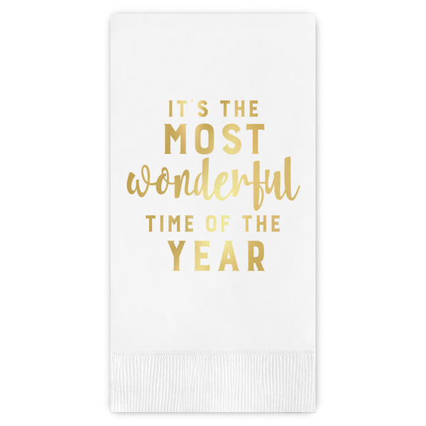 Custom Christmas Quotes and Sayings Guest Napkins - Foil Stamped