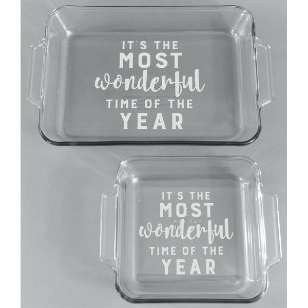Christmas Quotes and Sayings Glass Baking Dish Set - FRONT