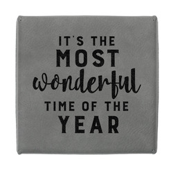 Christmas Quotes and Sayings Jewelry Gift Box - Engraved Leather Lid