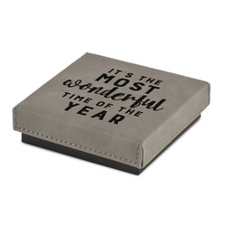 Christmas Quotes and Sayings Jewelry Gift Box - Engraved Leather Lid