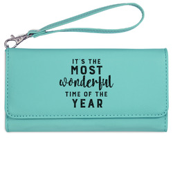 Christmas Quotes and Sayings Ladies Leatherette Wallet - Laser Engraved- Teal