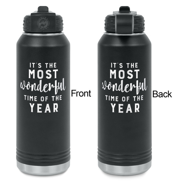 Christmas Quotes and Sayings Laser Engraved Water Bottles - Front & Back Engraving - Front & Back View