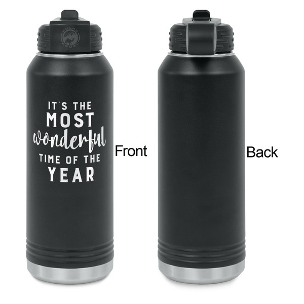 Christmas Quotes and Sayings Laser Engraved Water Bottles - Front Engraving - Front & Back View