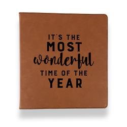 Christmas Quotes and Sayings Leather Binder - 1" - Rawhide