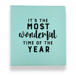 Christmas Quotes and Sayings Leather Binder - 1" - Teal