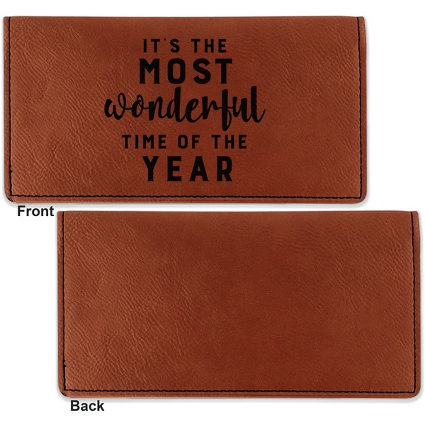 Christmas Quotes and Sayings Leather Checkbook Holder Front and Back Single Sided - Apvl