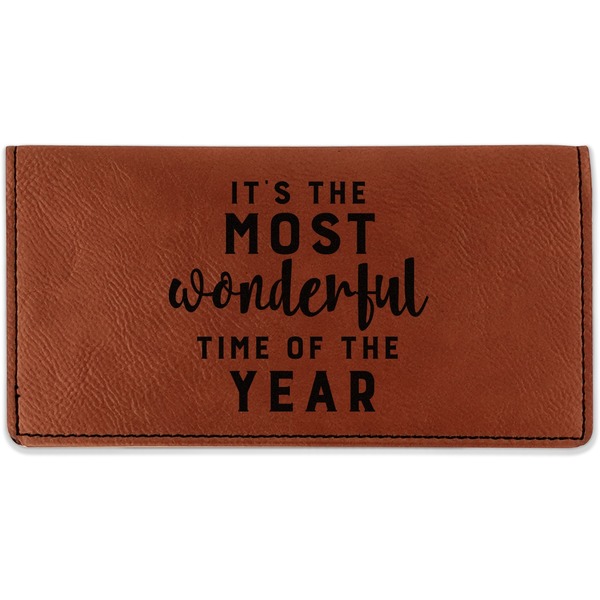 Custom Christmas Quotes and Sayings Leatherette Checkbook Holder