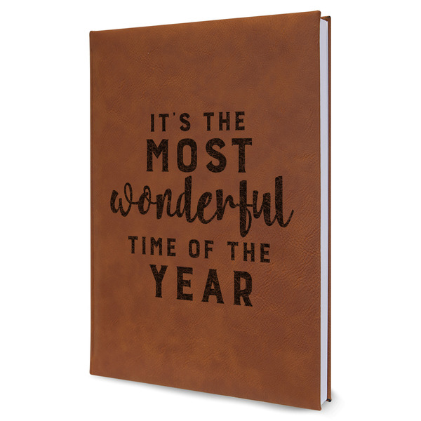 Custom Christmas Quotes and Sayings Leather Sketchbook - Large - Double Sided