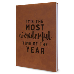Christmas Quotes and Sayings Leather Sketchbook - Large - Single Sided