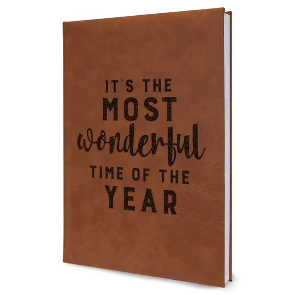 Custom Christmas Quotes and Sayings Leather Sketchbook - Large - Single Sided