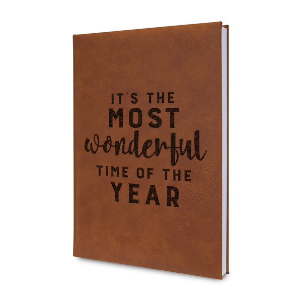 Custom Christmas Quotes and Sayings Leather Sketchbook - Small - Single Sided