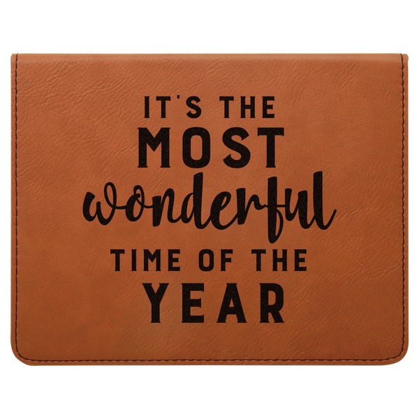 Christmas Quotes and Sayings Leatherette 4-Piece Wine Tool Set Flat