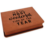 Christmas Quotes and Sayings Leatherette 4-Piece Wine Tool Set
