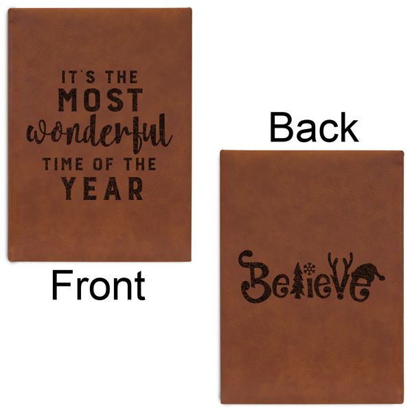 Christmas Quotes and Sayings Leatherette Journals - Large - Double Sided - Front & Back View