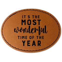 Christmas Quotes and Sayings Faux Leather Iron On Patch - Oval