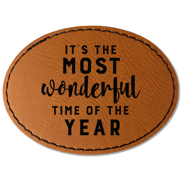 Christmas Quotes and Sayings Leatherette Patches - Oval