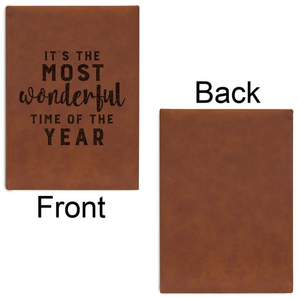 Christmas Quotes and Sayings Leatherette Sketchbooks - Large - Single Sided - Front & Back View