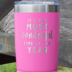 Christmas Quotes and Sayings 20 oz Stainless Steel Tumbler - Pink - Single Sided