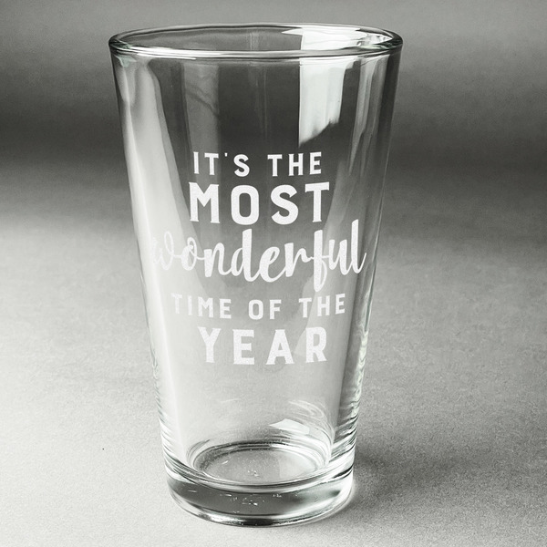 Custom Christmas Quotes and Sayings Pint Glass - Engraved
