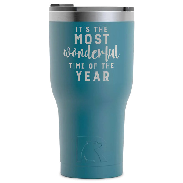 Custom Christmas Quotes and Sayings RTIC Tumbler - Dark Teal - Laser Engraved - Single-Sided