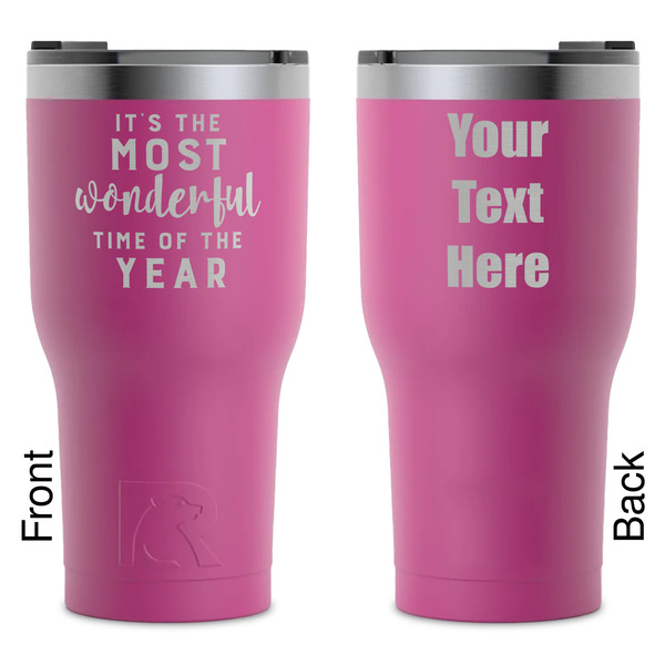 Custom Christmas Quotes and Sayings RTIC Tumbler - Magenta - Laser Engraved - Double-Sided