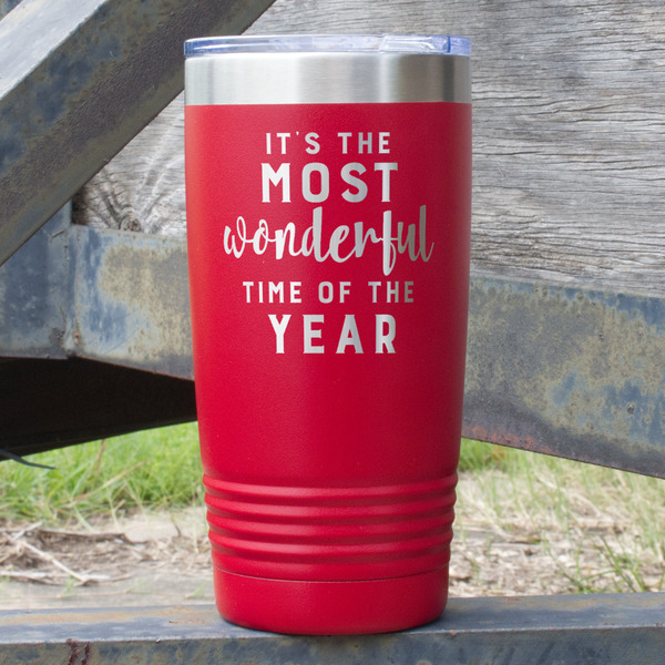 Custom Christmas Quotes and Sayings 20 oz Stainless Steel Tumbler - Red - Single Sided