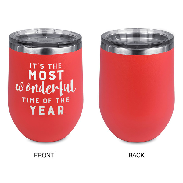Christmas Quotes and Sayings Stainless Wine Tumblers - Coral - Single Sided - Approval