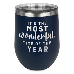 Christmas Quotes and Sayings Stemless Wine Tumbler - 5 Color Choices - Stainless Steel  (Personalized)