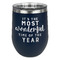 Christmas Quotes and Sayings Stainless Wine Tumblers - Navy - Single Sided - Front