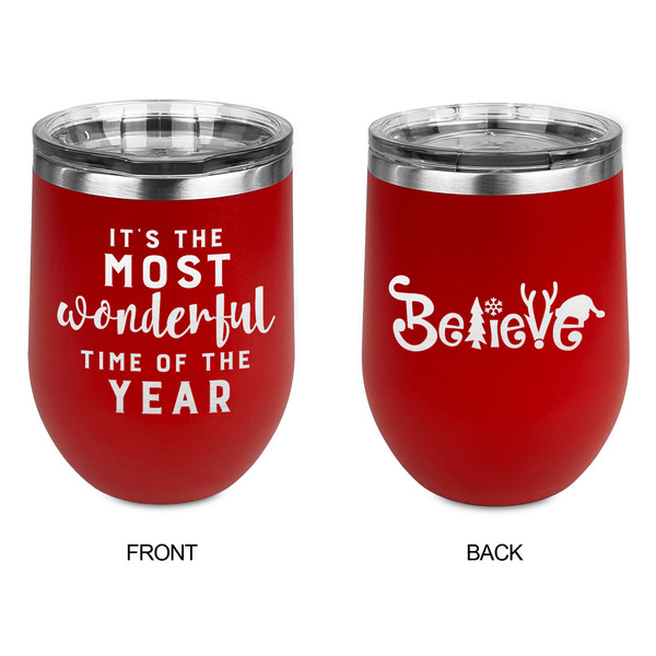 Christmas Quotes and Sayings Stainless Wine Tumblers - Red - Double Sided - Approval