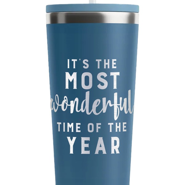 Christmas Quotes and Sayings Steel Blue RTIC Everyday Tumbler - 28 oz. - Close Up