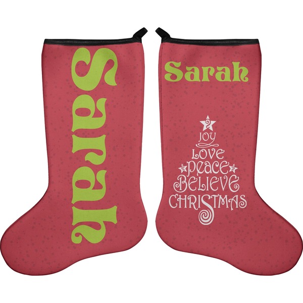 Custom Christmas Quotes and Sayings Holiday Stocking - Double-Sided - Neoprene