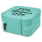 Christmas Quotes and Sayings Travel Jewelry Boxes - Leather - Teal - View from Rear