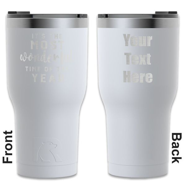 Custom Christmas Quotes and Sayings RTIC Tumbler - White - Engraved Front & Back (Personalized)