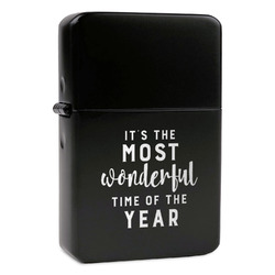 Christmas Quotes and Sayings Windproof Lighter - Black - Double Sided & Lid Engraved