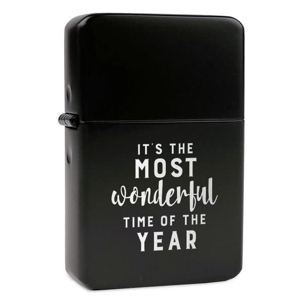 Custom Christmas Quotes and Sayings Windproof Lighter - Black - Single Sided
