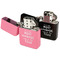 Christmas Quotes and Sayings Windproof Lighters - Black & Pink - Open