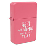 Christmas Quotes and Sayings Windproof Lighter - Pink - Double Sided