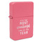 Christmas Quotes and Sayings Windproof Lighters - Pink - Front/Main