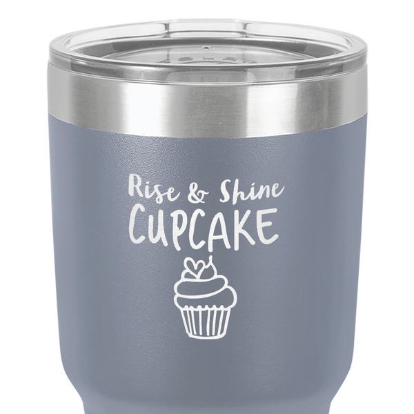 Cute Quotes and Sayings 30 oz Stainless Steel Ringneck Tumbler - Grey - Close Up