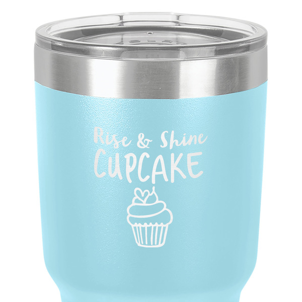 Cute Quotes and Sayings 30 oz Stainless Steel Ringneck Tumbler - Teal - Close Up