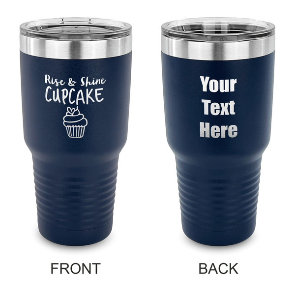 Custom Cute Quotes and Sayings 30 oz Stainless Steel Tumbler - Navy - Double Sided