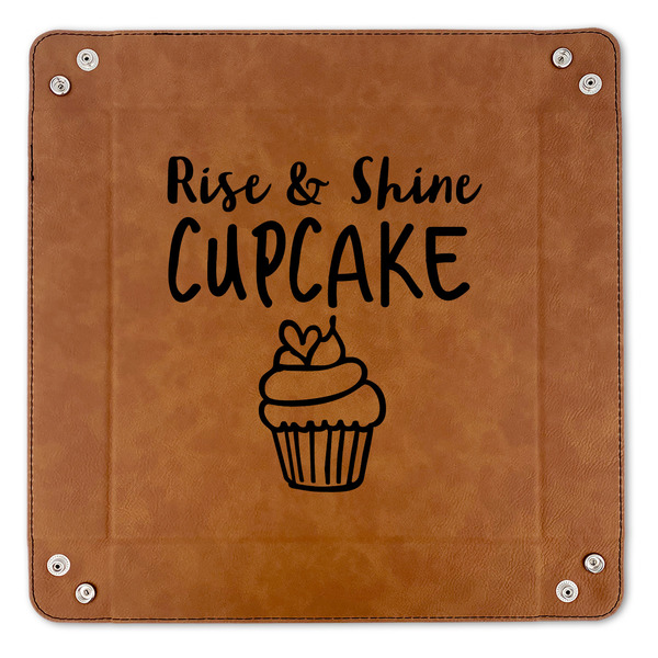Cute Quotes and Sayings 9" x 9" Leatherette Snap Up Tray - APPROVAL (FLAT)