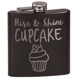 Cute Quotes and Sayings Black Flask Set